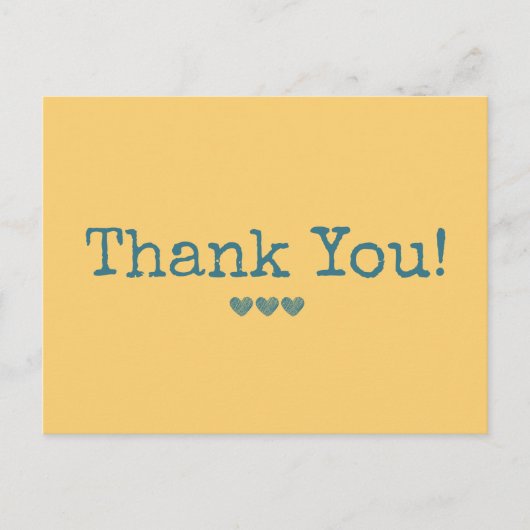 Eenvoudig Geel En Blauw Bedankt Voor Uw Bericht Briefkaart (Voorkant)