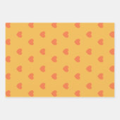 Eenvoudig geel en Oranje hartpatroon bevestigen Inpakpapier Vel (Voorkant)