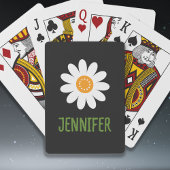 Eenvoudig geel en wit Daisy  Pokerkaarten