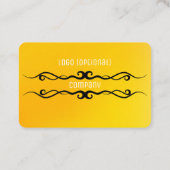 eenvoudig geel en zwart visitekaartje (Achterkant)