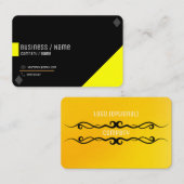 eenvoudig geel en zwart visitekaartje (Voorkant / Achterkant)
