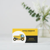 Eenvoudig geel en zwart-witbusontwerp visitekaartje (Staand voorkant)