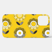 Eenvoudig geel folk bloemmotief Case-Mate iPhone case (Achterkant (horizontaal))