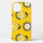 Eenvoudig geel folk bloemmotief Case-Mate iPhone case (Achterkant)