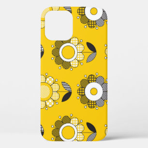 Eenvoudig geel folk bloemmotief Case-Mate iPhone case