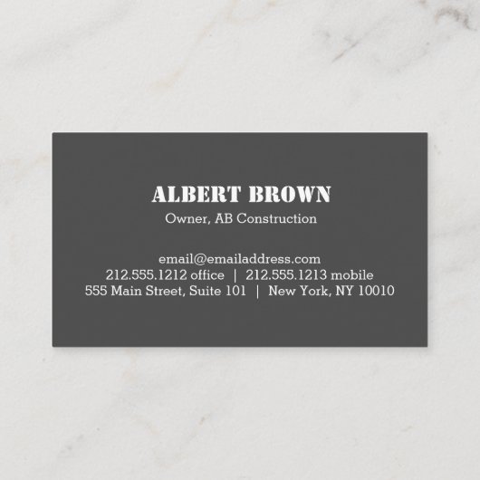 Eenvoudig geel grijs Monogram Constructie Elektris Visitekaartje (Achterkant)