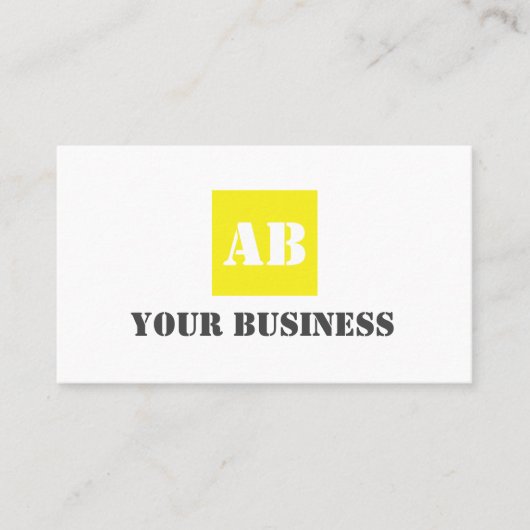 Eenvoudig geel grijs Monogram Constructie Elektris Visitekaartje (Voorkant)