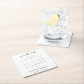 Eenvoudig geel kalenderdeeg - hart Opslaan datum Kartonnen Onderzetters (Insitu)