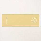 Eenvoudig geel kleurenblok monogram en naam yogamat (Achterkant (horizontaal))