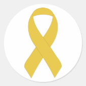Eenvoudig geel lint ronde sticker (Voorkant)
