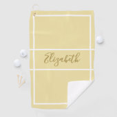  eenvoudig geel met aangepaste naam dames golfhanddoek (Insitu)