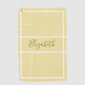  eenvoudig geel met aangepaste naam dames golfhanddoek (Voorkant)