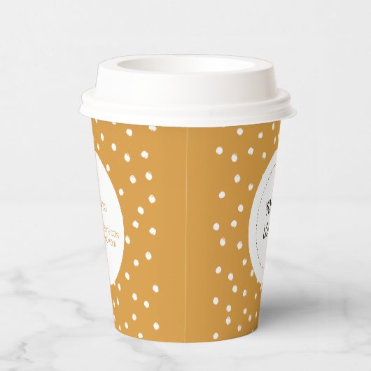 Eenvoudig geel minimale zakelijke Logo Papieren Bekers (Rechts)