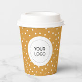 Eenvoudig geel minimale zakelijke Logo Papieren Bekers (Voorkant)