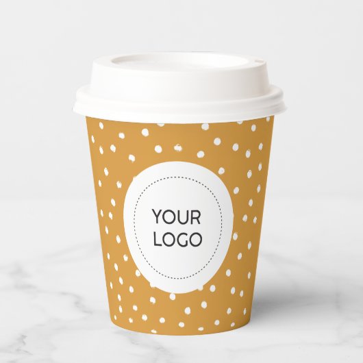 Eenvoudig geel minimale zakelijke Logo Papieren Bekers (Voorkant)