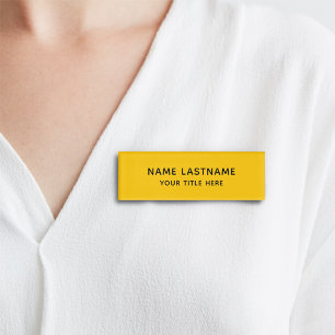 Eenvoudig geel minimalistisch aangepaste standaard naambadge