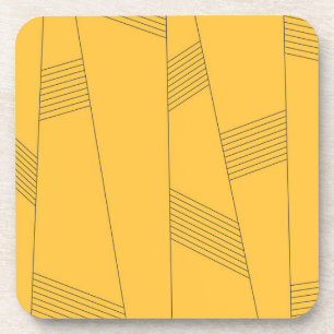 Eenvoudig, geel, modern abstract grafisch ontwerp bier onderzetter