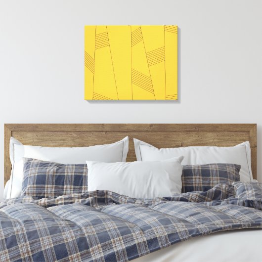 Eenvoudig, geel, modern abstract grafisch ontwerp canvas afdruk (Insitu (Slaapkamer))