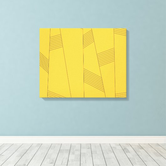 Eenvoudig, geel, modern abstract grafisch ontwerp canvas afdruk (Insitu (Houten vloer))