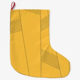 Eenvoudig, geel, modern abstract grafisch ontwerp grote kerstsok