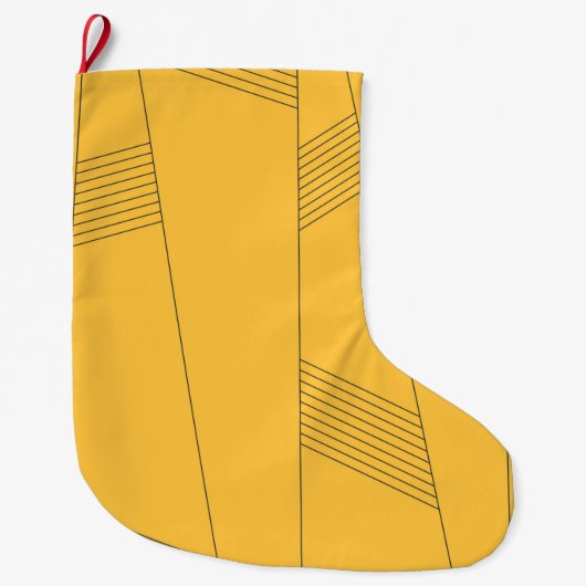 Eenvoudig, geel, modern abstract grafisch ontwerp grote kerstsok (Voorkant)