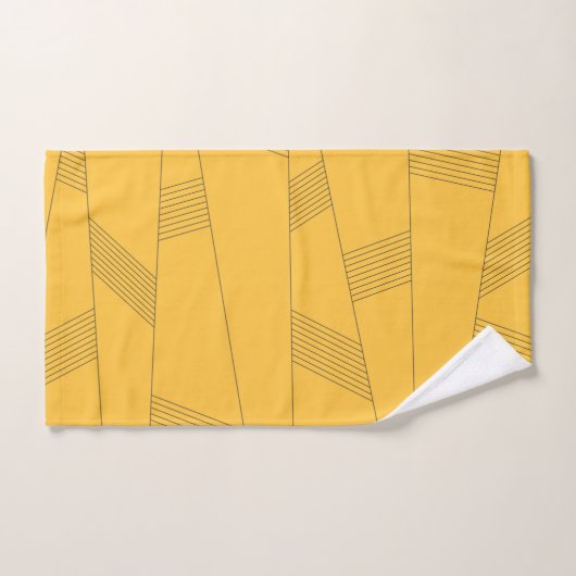 Eenvoudig, geel, modern abstract grafisch ontwerp handdoek (Handdoek)