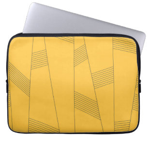 Eenvoudig, geel, modern abstract grafisch ontwerp laptop sleeve