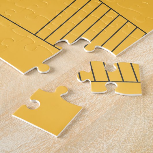 Eenvoudig, geel, modern abstract grafisch ontwerp legpuzzel (Zijkant)