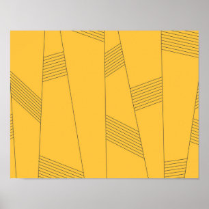 Eenvoudig, geel, modern abstract grafisch ontwerp poster