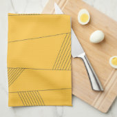 Eenvoudig, geel, modern abstract grafisch ontwerp theedoek (Quarter Fold)