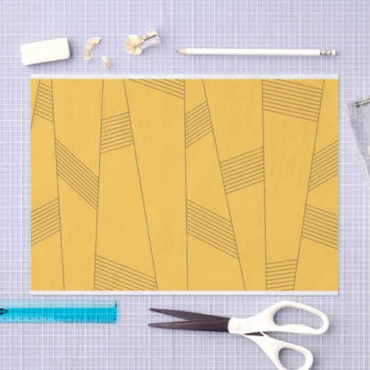 Eenvoudig, geel, modern abstract grafisch ontwerp tissuepapier (Craft)