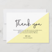 Eenvoudig geel modern Baby shower Hartelijk dank Kaart (Voorkant)