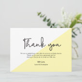 Eenvoudig geel modern Baby shower Hartelijk dank Kaart (Staand voorkant)