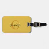 Eenvoudig geel Monogram Bagagelabel (Voorkant horizontaal)
