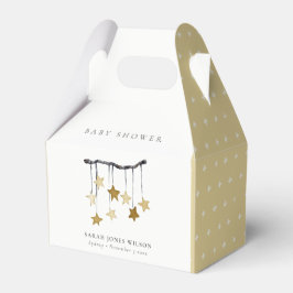 Eenvoudig geel neutraal Star mobiel Baby shower Bedankdoosjes