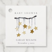 Eenvoudig geel neutraal Star mobiel Baby shower Bedankjes Labels (Voorkant)