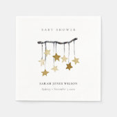 Eenvoudig geel neutraal Star mobiel Baby shower Servet (Voorkant)