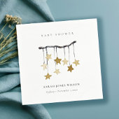 Eenvoudig geel neutraal Star mobiel Baby shower Servet