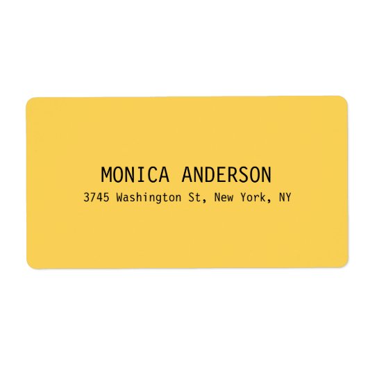 Eenvoudig Geel Professioneel Hedendaags Modern Etiket (Voorkant)