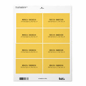 Eenvoudig Geel Professioneel Hedendaags Modern Etiket (Full Sheet)