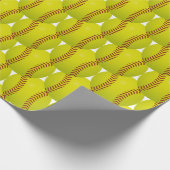 Eenvoudig geel Softball Hex-patroon Cadeaupapier (Hoek)
