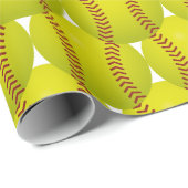 Eenvoudig geel Softball Hex-patroon Cadeaupapier (Rol Hoek)