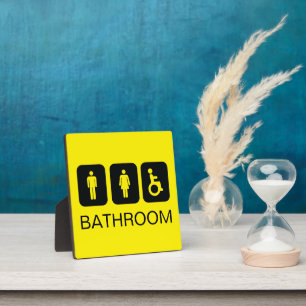 Eenvoudig Geel Toilet Sanitair ADA  Fotoplaat