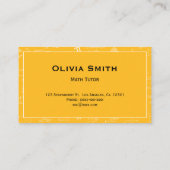 Eenvoudig Geel Wiskunde Tutor Docent Formule Patro Visitekaartje (Achterkant)