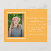 Eenvoudig Geel Wit Afstuderen sparen de Datum Aankondigingskaart (Voorkant)