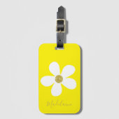 Eenvoudig geel, wit, gouden, persoonlijk reizen bagagelabel (Voorkant (verticaal))