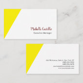 Eenvoudig geel wit minimalistisch handgeschreven visitekaartje (Voorkant / Achterkant)
