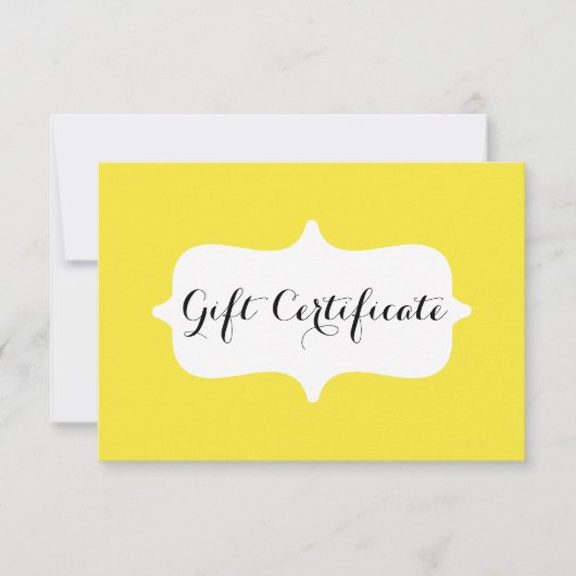 Eenvoudig Geel Zakelijk Cadeaubon Kaart (Voorkant)