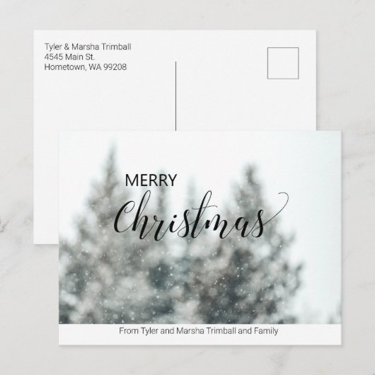 Eenvoudig Geen foto aangepast kerstBriefkaart Briefkaart (Voorkant / Achterkant)