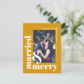 Eenvoudig gehuwd en prettig kerstfeest briefkaart (Staand voorkant)